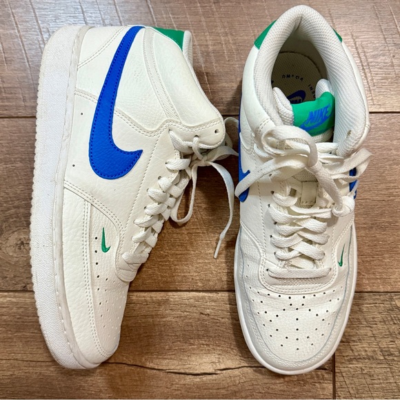 Nike Shoes - Nike Women’s Court Vision Mid Sneaker in Sail blue and White Size 8.5